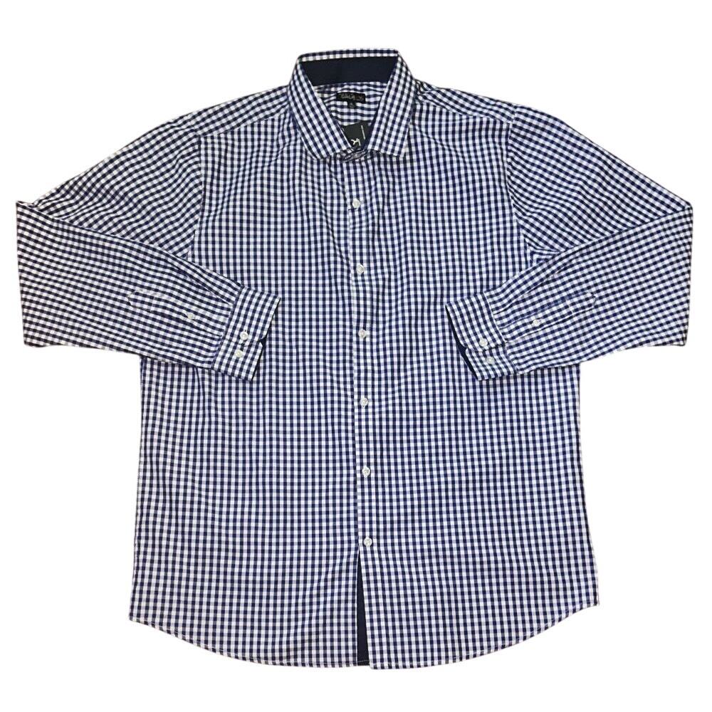 NWT Galaxy by Harvic Slim Fit Long Sleeve Gingham Check Button-Down Shirt XL